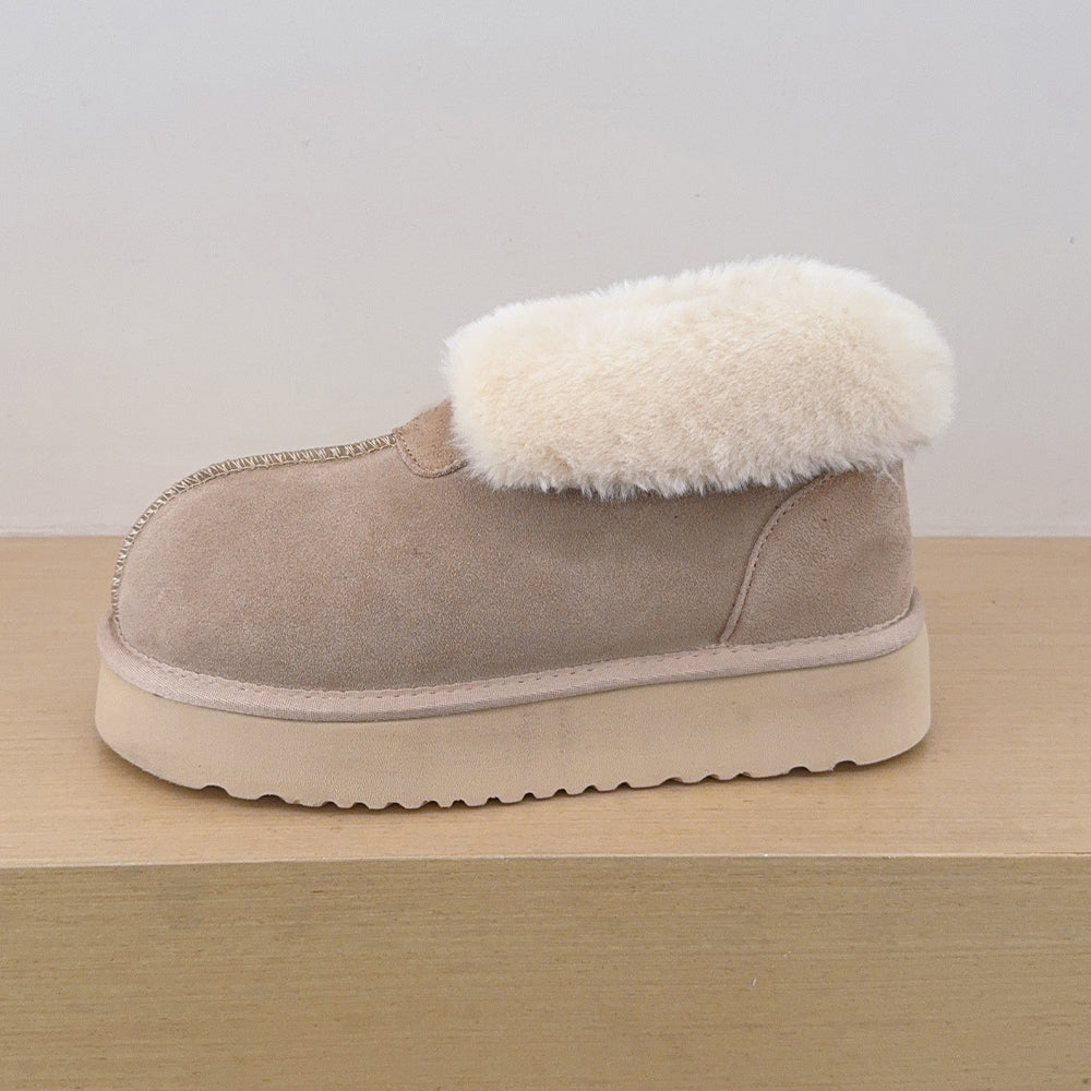 Women's new two-wearing suede platform snow boots