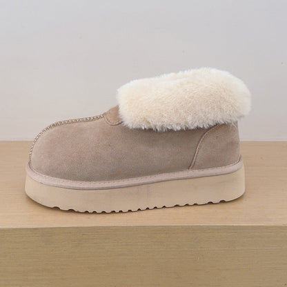 Women's new two-wearing suede platform snow boots