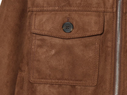 Women's suede textured ribbed collar jacket Coat
