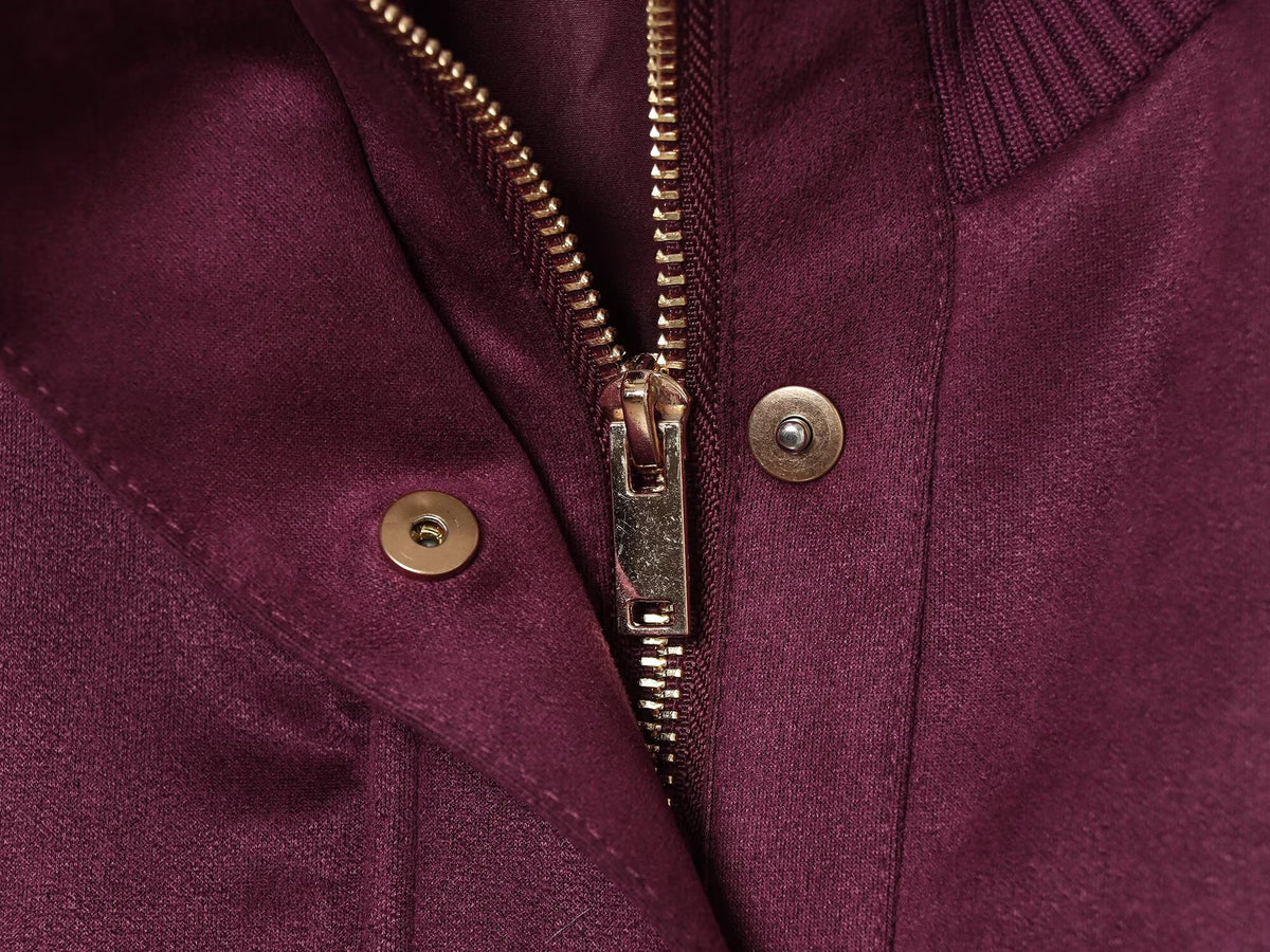 Women's Anti suede effect short stand collar Coat