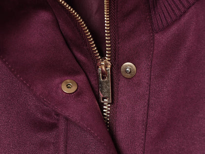 Women's Anti suede effect short stand collar Coat