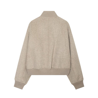 Women's comfortable wool blend pilot jacket Coat