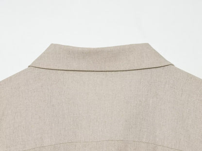 Women's fluffy hem linen blend shirt