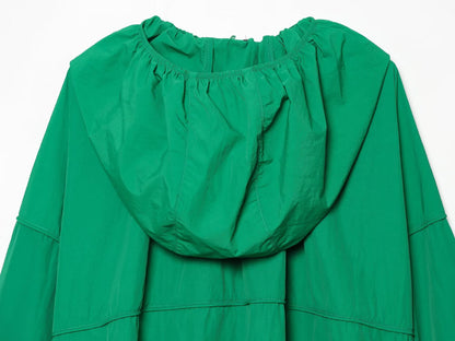 Women's loose hooded technology fabric Coat