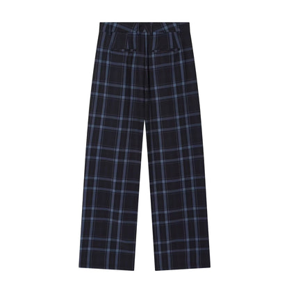 Women's loose checkered casual pants