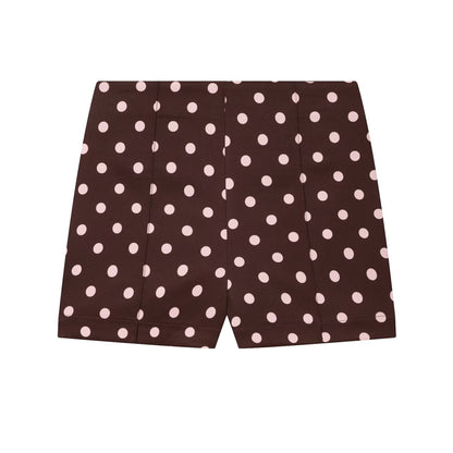 Women's high waisted casual polka dot shorts