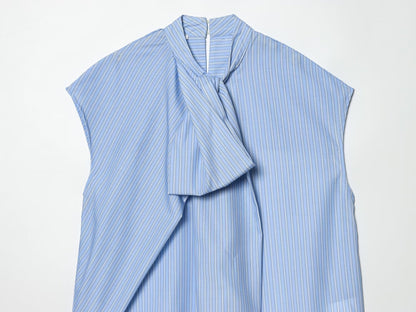 Women's bow decoration striped shirt