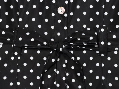 suit Women's 2 pieces With Belt polka dot shirt style Coat+Pants