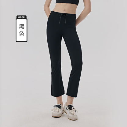 Women's new high-waisted slim straight yoga bell bottoms