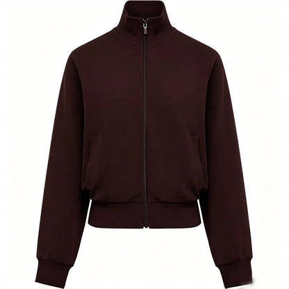Women's New Collar Casual Jacket with Contrast Design