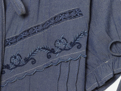 Women's bow decoration embroidered shirt
