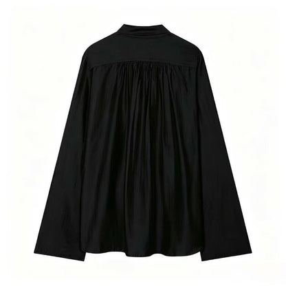 Women's scarf decoration loose V-neck shirt