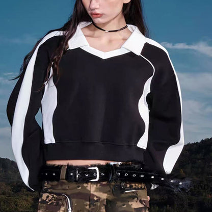 Women's new contrast stitching loose raglan jacket