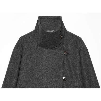Women's warm standing collar woolen jacket Coat