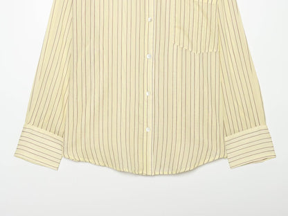 Women's loose chiffon striped shirt