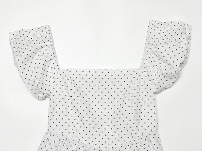 Women's hollowed out embroidered polka dot top