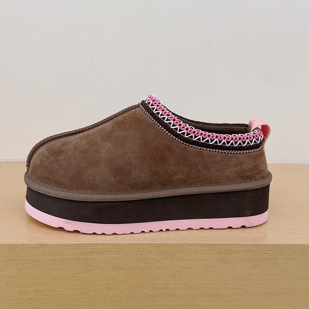 Women's new thick-soled folk wind warm velvet snow boots
