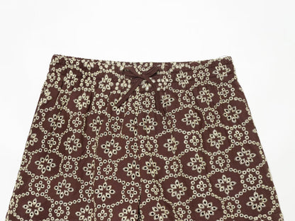 Women's hollow embroidery casual shorts