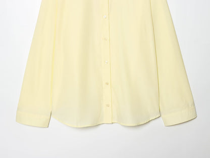 Women's loose single breasted poplin shirt