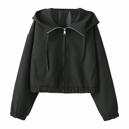 Women's casual short hooded jacket Coat