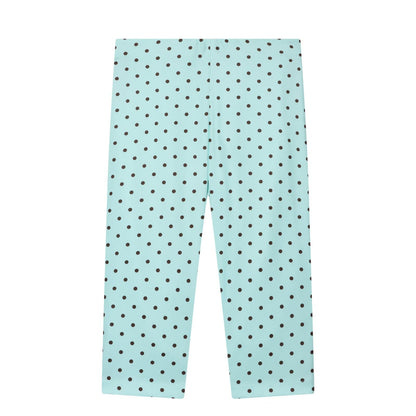 Women's slim casual polka dot cropped pants