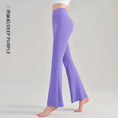 Women's New Leisure High Waist Hip Yoga Pants Outdoor Fitness Pants Skinny Sports Bell Bottoms.