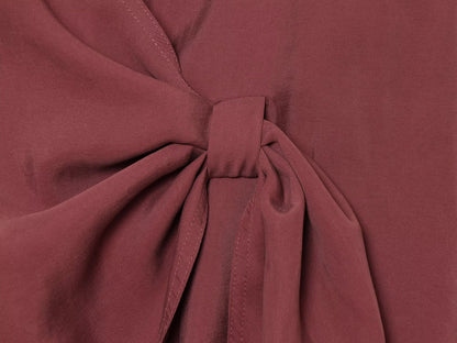suit Women's 2 pieces knot decoration draped top+wide leg pants