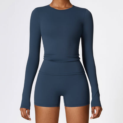 Women's new sanding yoga clothes running Pilates top