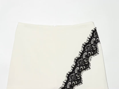 2026 Women's Lace Decorative Slim Mini Skirt