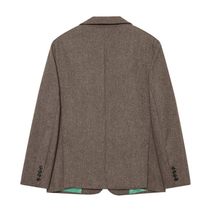 Women's flip cover decoration wool blend Blazer Coat