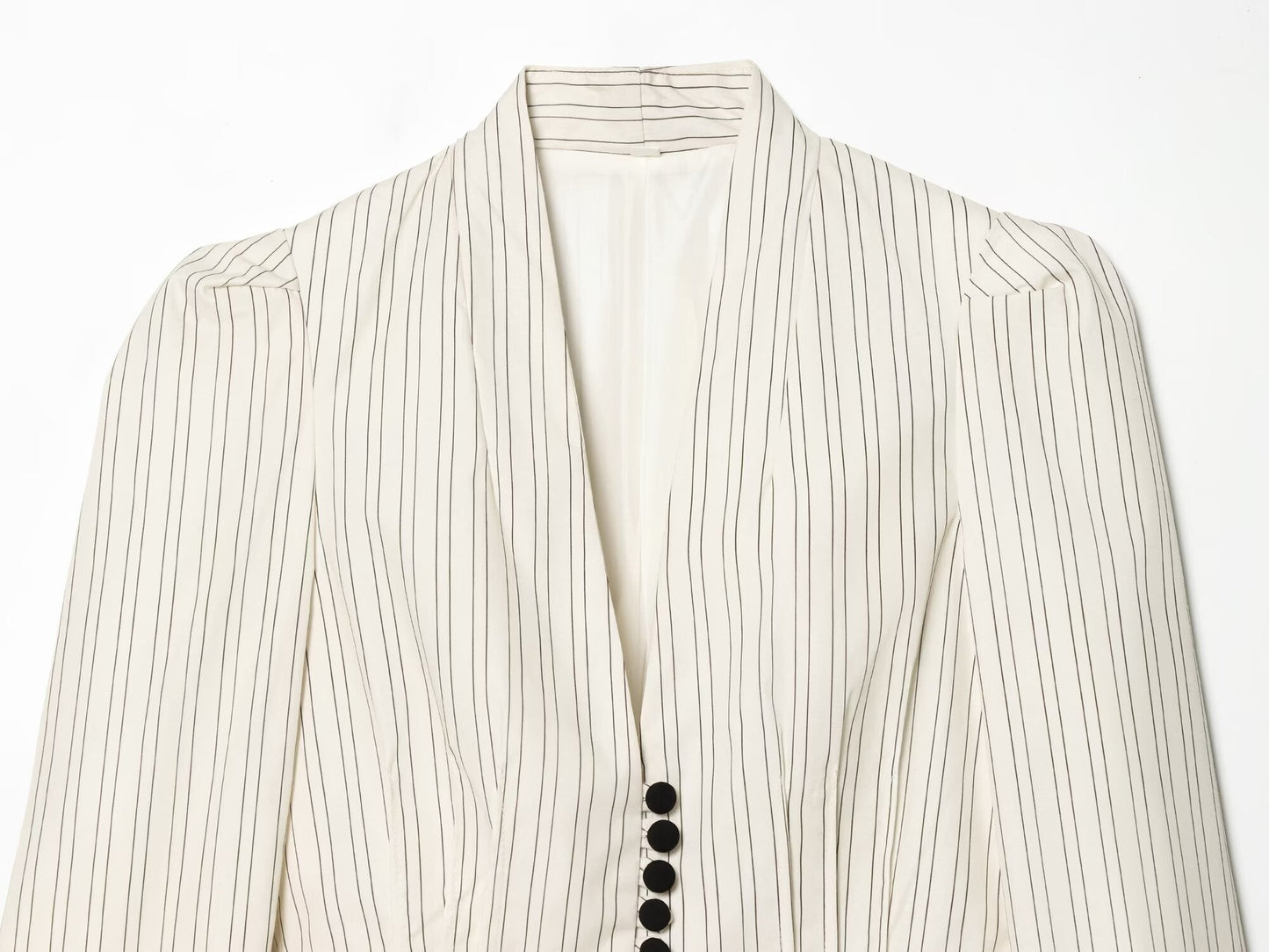 Women's short skirt style hem striped Blazer Coat