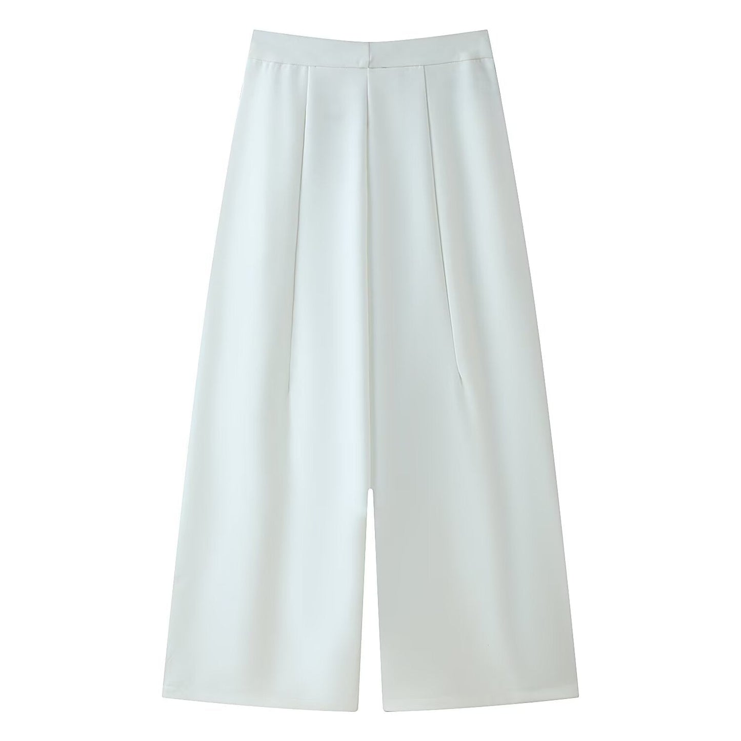 Women's new casual loose zipper pleated trousers