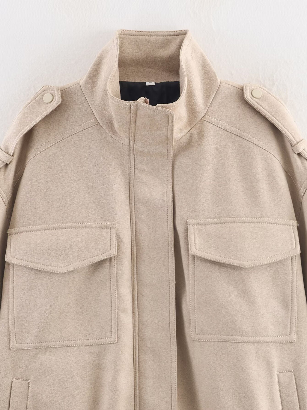 Women 2025 New Fashion Long-sleeved Suede loose-fitting jacket