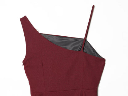 Women's linen asymmetrical MIDI dress