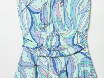 Women's backless printed halter neck dress