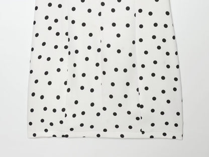 Women's bubble sleeve polka dot mini dress