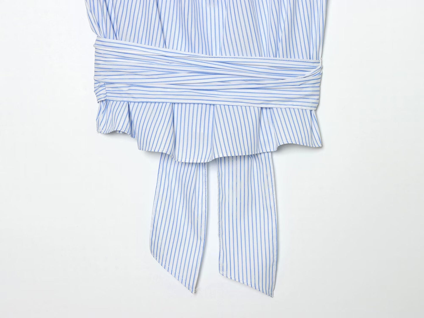 Women's metallic line decorative striped top