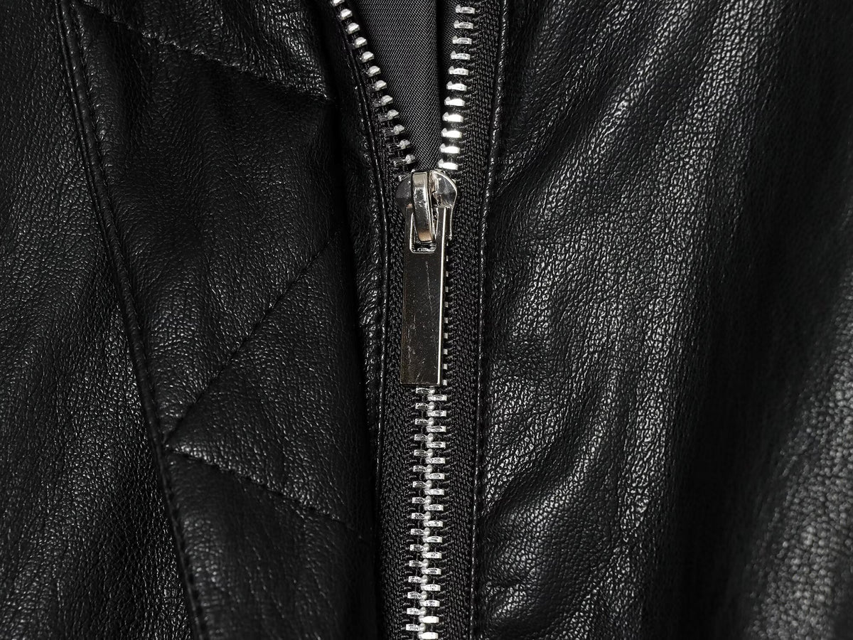 Women's leather effect short pilot jacket Coat