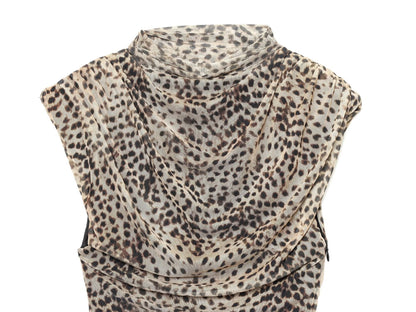 Women's animal print pleated tulle dress