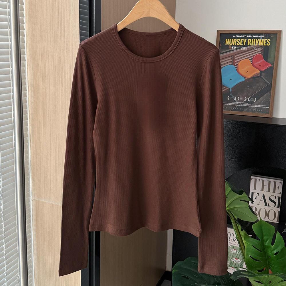 Women's new casual slim long sleeve bottoming shirt