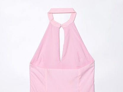 Women's backless halter neck mini dress