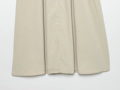 Women's pleated design poplin Midi dress