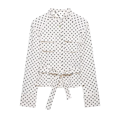 suit Women's 2 pieces polka dot shirt style Coat+Pants