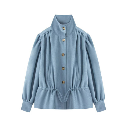 Women's bubble sleeve solid short windbreaker Coat