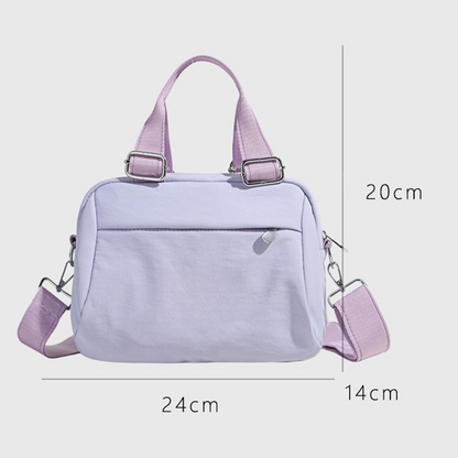 Women's new double zipper design portable messenger bag
