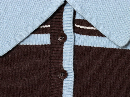 Women's comfortable striped knitted polo shirt