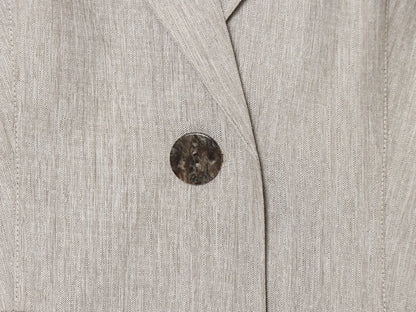 set woman 2 pieces casual linen blend pleated Blazer Coat +Pants