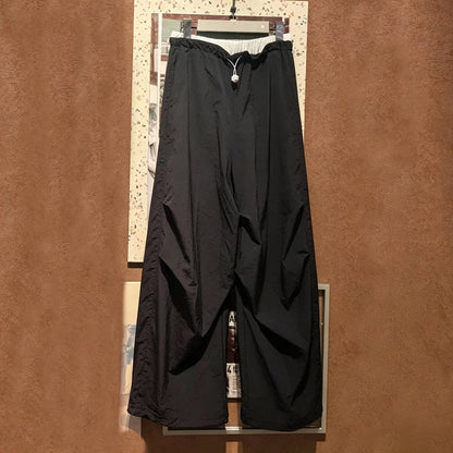 Women's new casual drawstring design loose wide-leg pants
