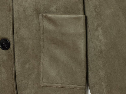 Women's suede lapel breasted short Coat