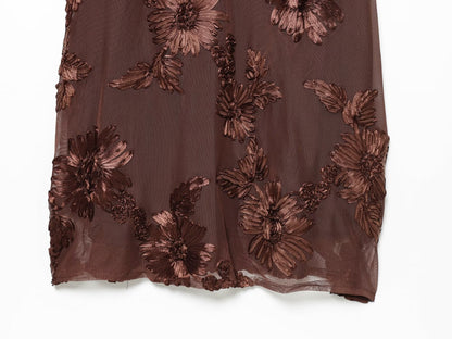 Women's embroidered floral backless MIDI dress